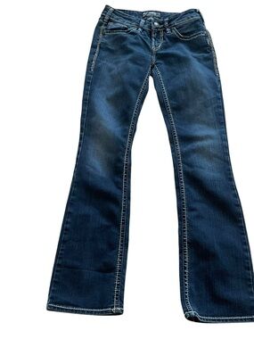 Silver Jeans Dark Blue Flared Wide-Leg Jeans